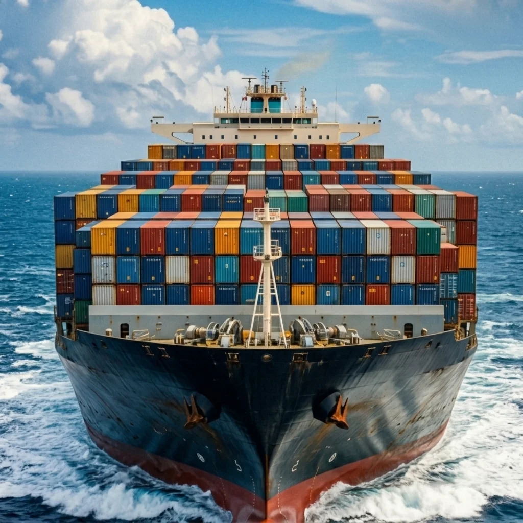 Cargo Ship Floating